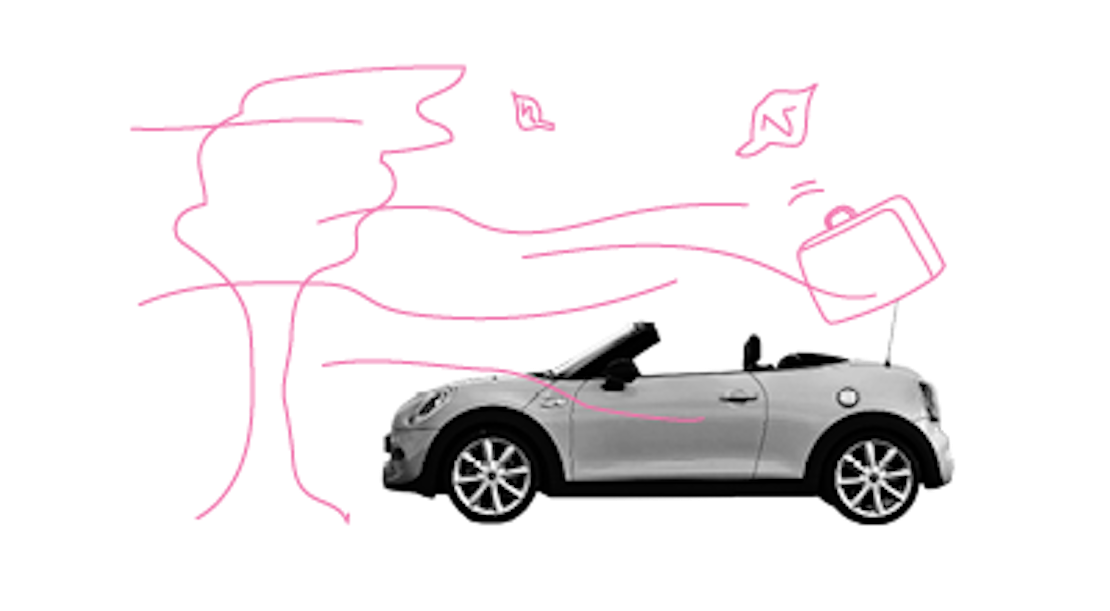 Auto fährt bei Sturm