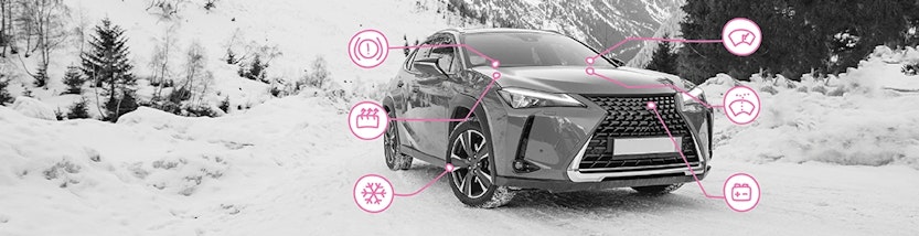 Auto steht im Schnee