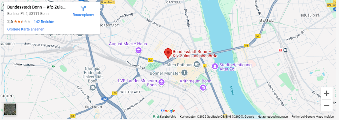 Bonn Kartendaten Bundesstadt