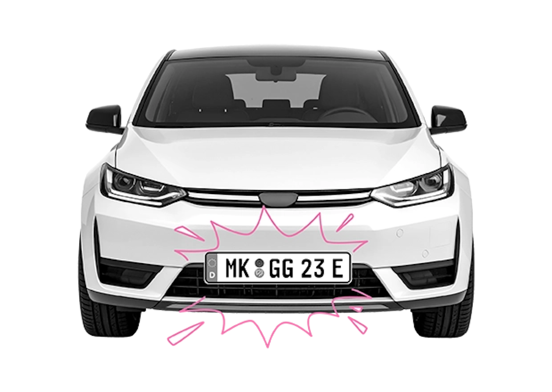 ein E-Auto mit E-Kennzeichen