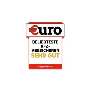 Sticker vom Euro-Magazin für beliebteste KFZ Versicherer, Ausgabe 09/25
