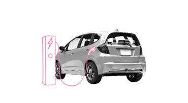 E-Auto steht an einer Ladesäule zum Strom tanken