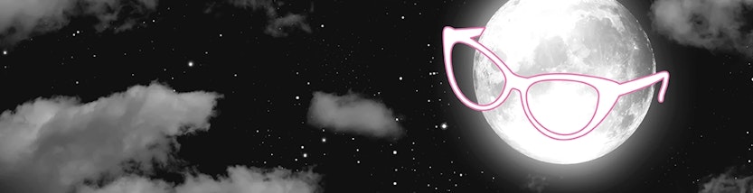 der Mond hat eine Nachtbrille auf