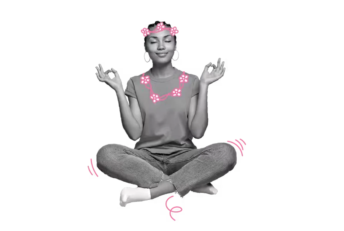 Frau in Meditationspose